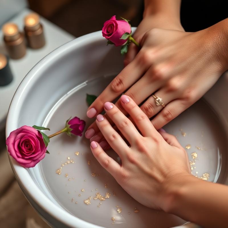 Mãos em spa de manicure premium
